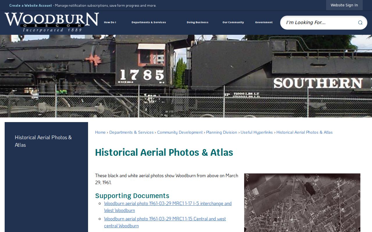 Woodburn previous residents historical aerials and atlas resource
