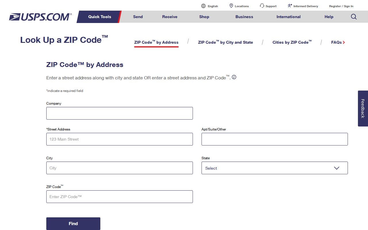 Woodburn ZIP code directory USPS address verification screen